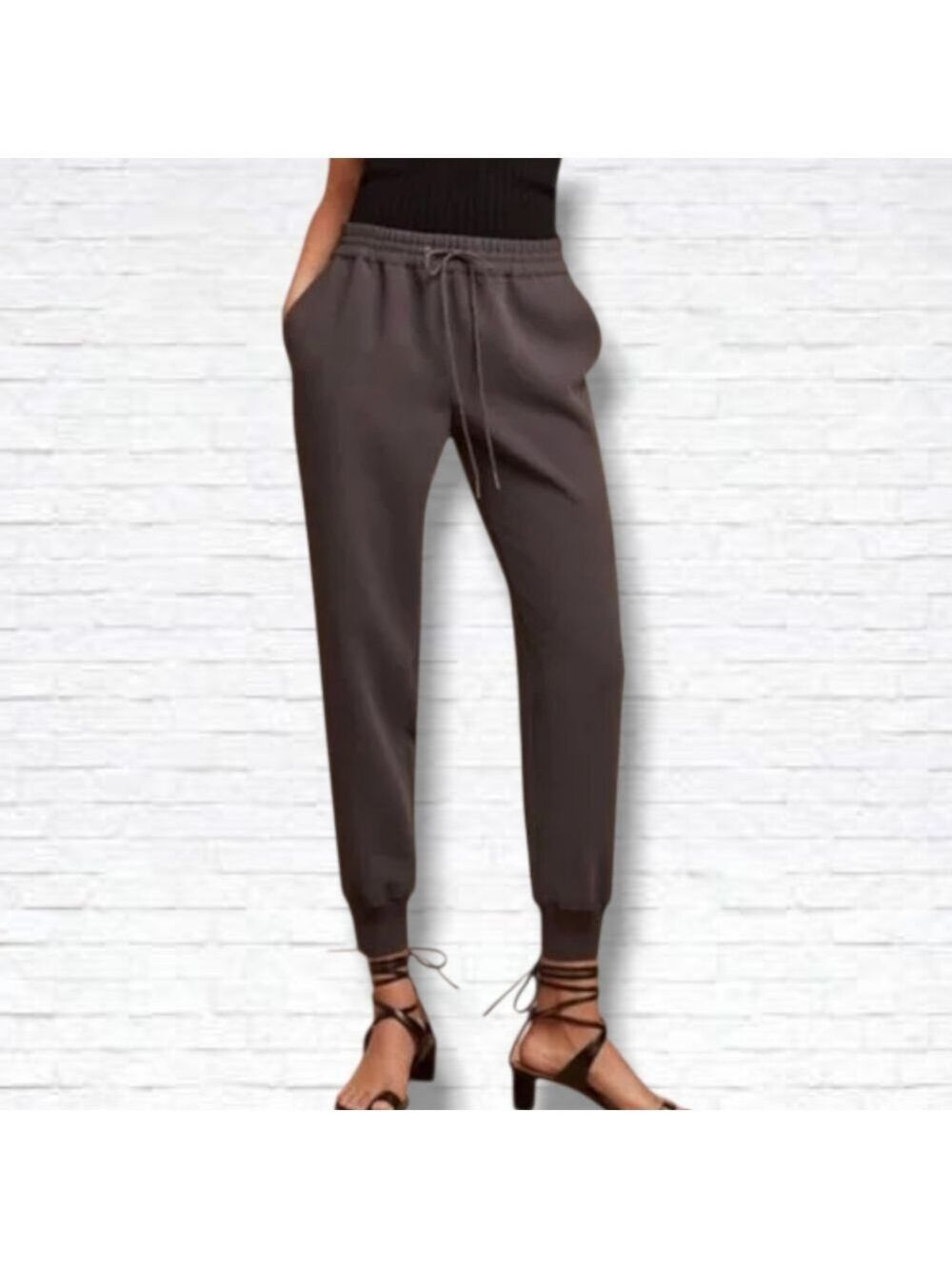 Aritzia X Wilfred Grey Buffon Highrise Jogger Pants Size M